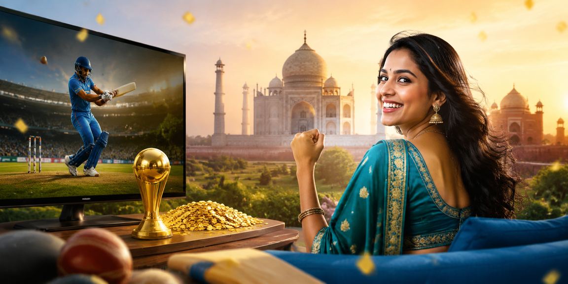 Cricket stadium vibrant crowd in India
